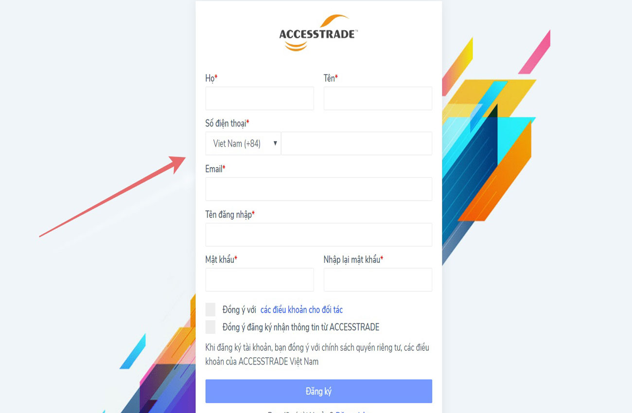 Tạo tài khoản Accesstrade
