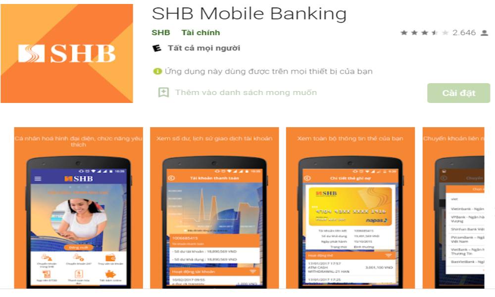 Tải app Mobile Banking SHB