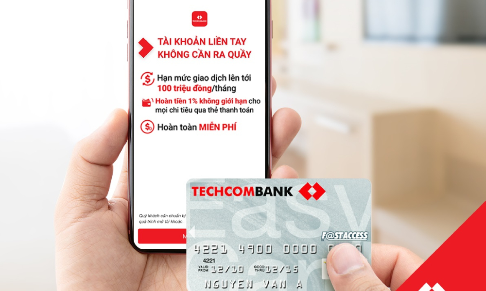 Mở tài khoản, thẻ Techcombank không cần đến ngân hàng