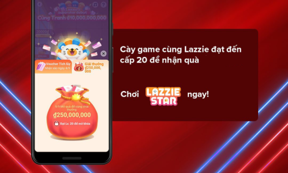 Chơi game Lazzie Star đạt đủ cấp 20 để nhận quà cực hấp dẫn