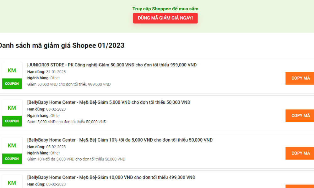 Truy cập VuiUp.com để sưu tầm mã giảm giá Shopee