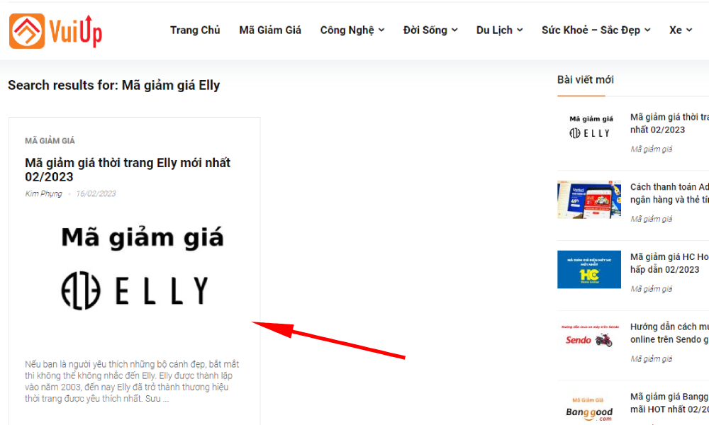 Tìm mã giảm giá Elly tại VuiUp.com đơn giản nhanh chóng
