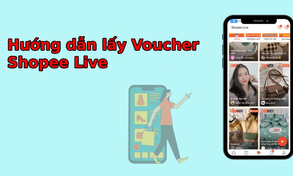 Hướng dẫn lấy voucher Shopee Live